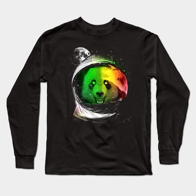 Astronaut Panda Long Sleeve T-Shirt by clingcling